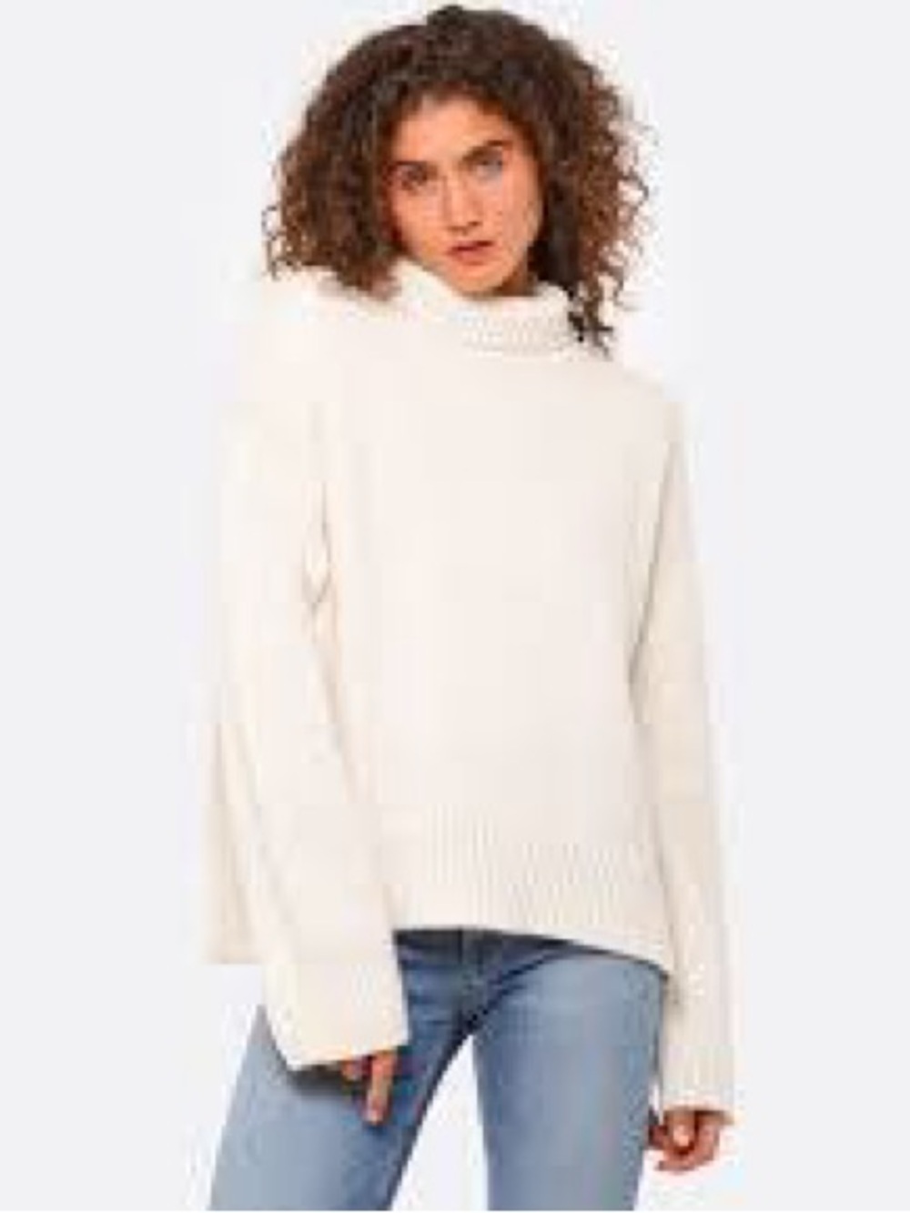Van Kukil Pure Cashmere Turtleneck Ribbed Hem Knit Sweater Medium